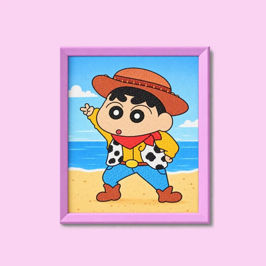 Cowboy Shinchan Diamond Painting Kit (1Pc)