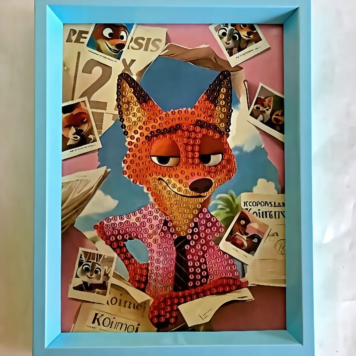 City Detective Fox Diamond Painting Kit (1Pc)