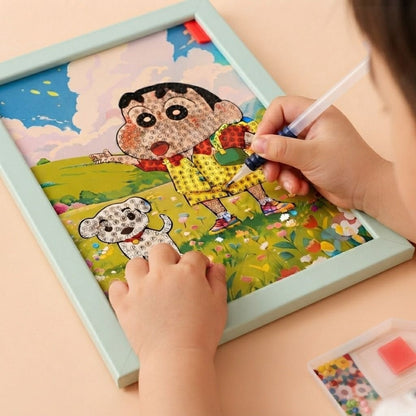 Shinchan & Puppy Walk Diamond Painting Kit (1Pc)
