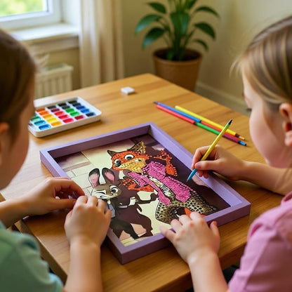 Clever Fox & Bunny Diamond Painting Kit (1Pc)
