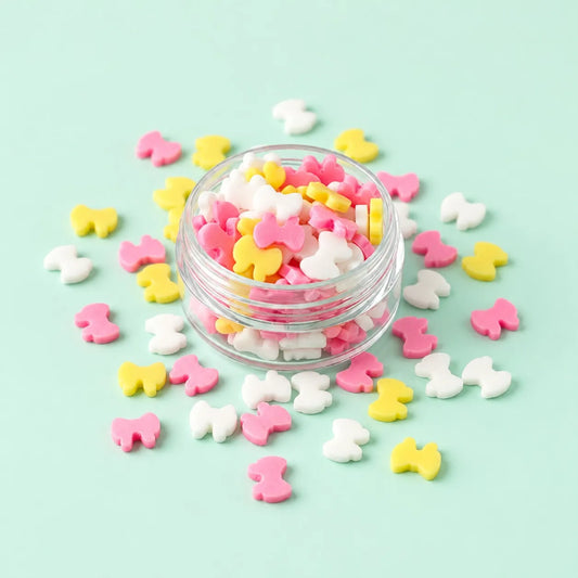 Miniature Polymer Clay Mixed Butterfly Assorted (10pcs) displayed on a light blue background