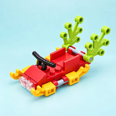 Santa Sleigh Christmas Building Block (1Pc)