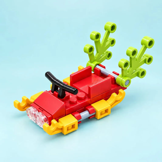 Santa Sleigh Christmas Building Block (1Pc)