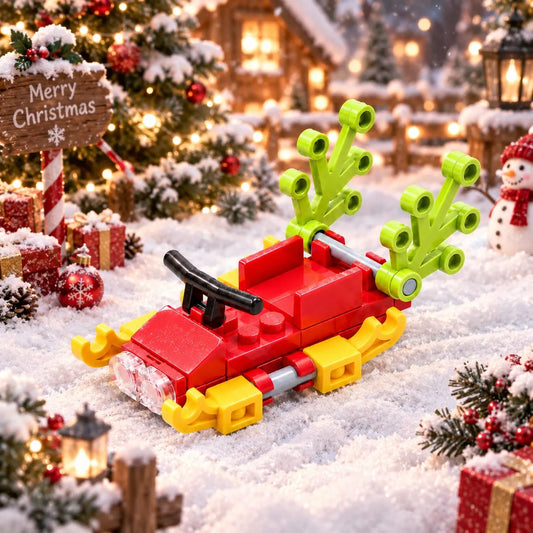 Santa Sleigh Christmas Building Block (1Pc)