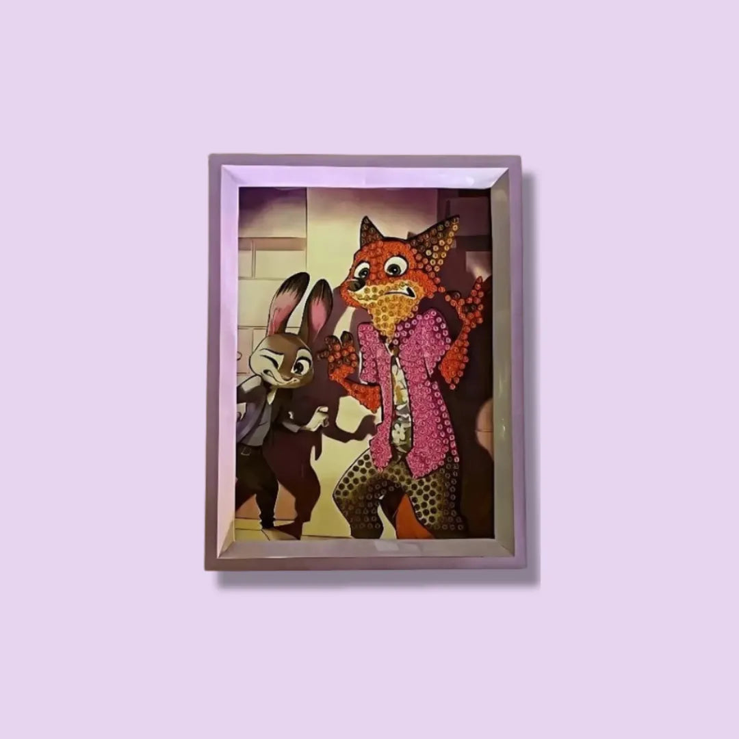 Clever Fox & Bunny Diamond Painting Kit (1Pc)