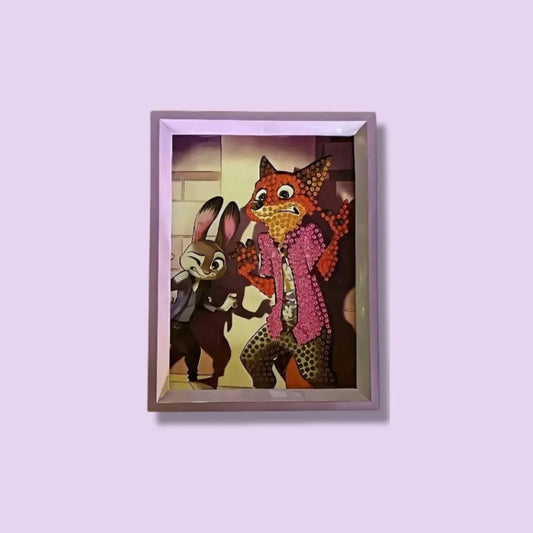 Clever Fox & Bunny Diamond Painting Kit (1Pc)