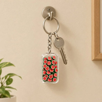 Miniature Polymer Clay Full Watermelon Slice (10pcs) used as a decorative keychain accessory