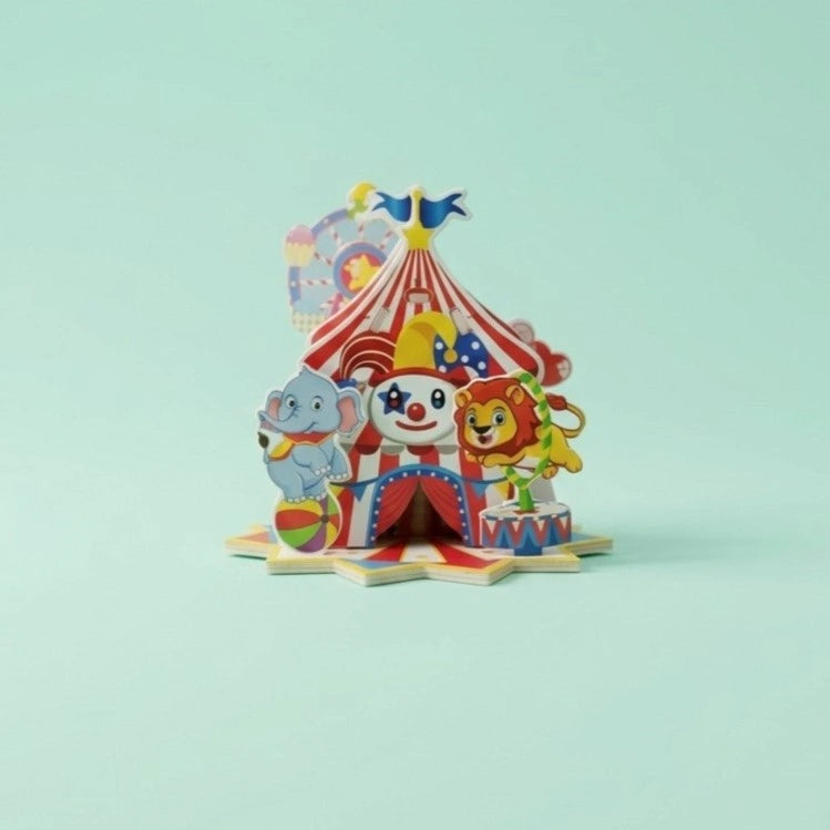 Carnival Circus Tent 3D Puzzle (1Pc) on the blue background.