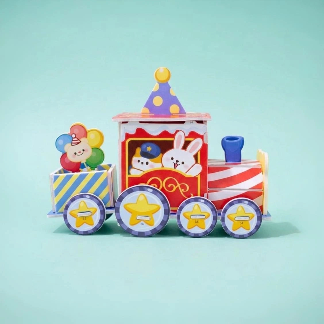 Magic Parade Train 3D Puzzle (1Pc) on the blue background.
