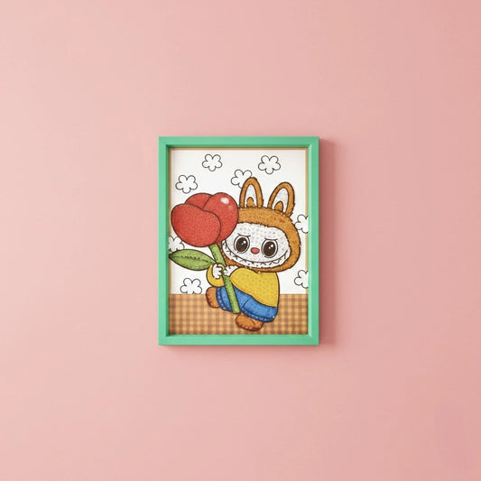 Labubu Rose Diamond Art Painting Kit (1Pc)