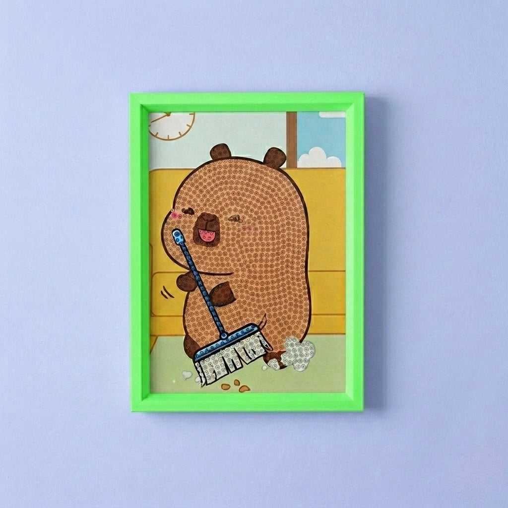 Happy Sweeping Bear Diamond Painting Kit (1pc)