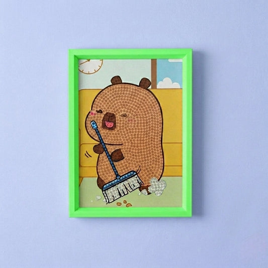 Happy Sweeping Bear Diamond Painting Kit (1pc)