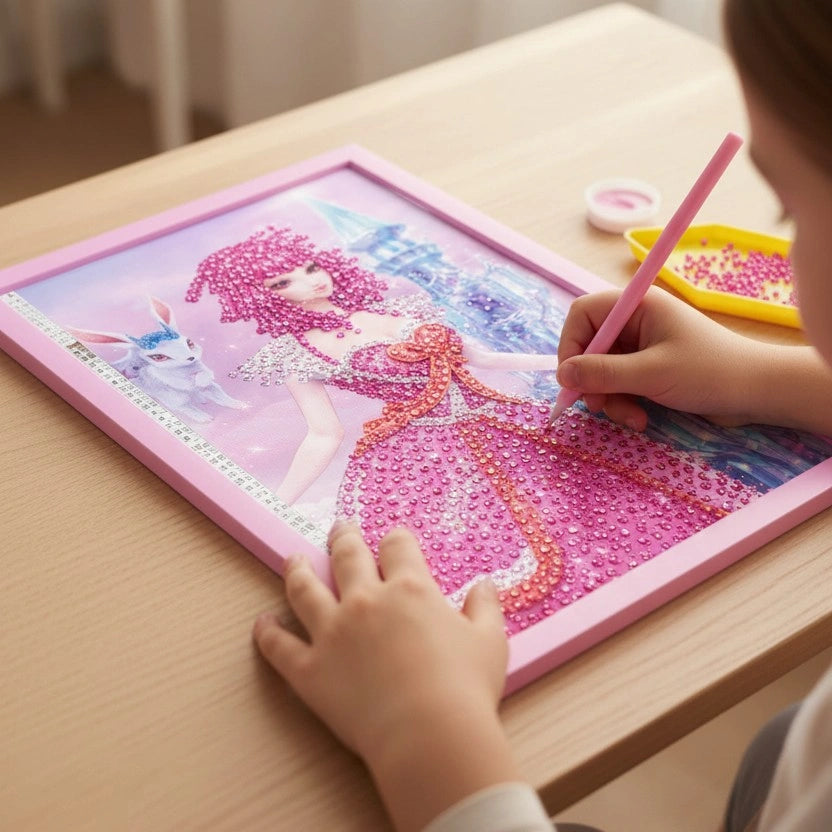 Princess Crystal Queen Diamond Painting Kit (1Pc) shown as a DIY craft.