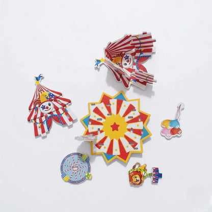 Carnival Circus Tent 3D Puzzle (1Pc) parts displayed on the white background.