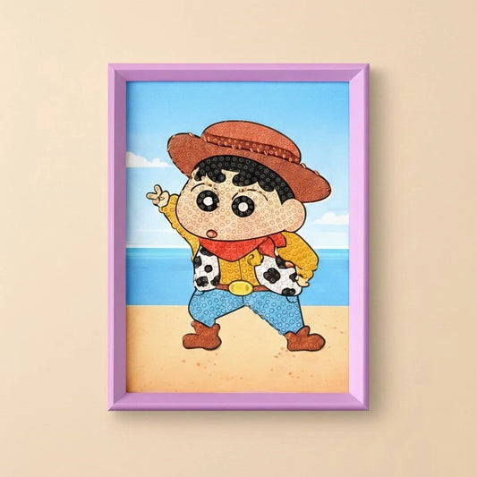 Cowboy Shinchan Diamond Painting Kit (1Pc)