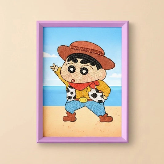 Cowboy Shinchan Diamond Painting Kit (1Pc)