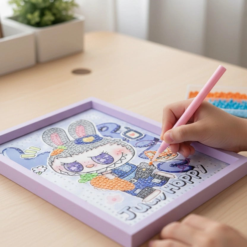 Labubu Juicy Pop Diamond Art Painting Kit (1Pc) shown as DIY craft.