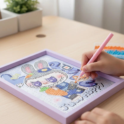 Labubu Juicy Pop Diamond Art Painting Kit (1Pc) shown as DIY craft.