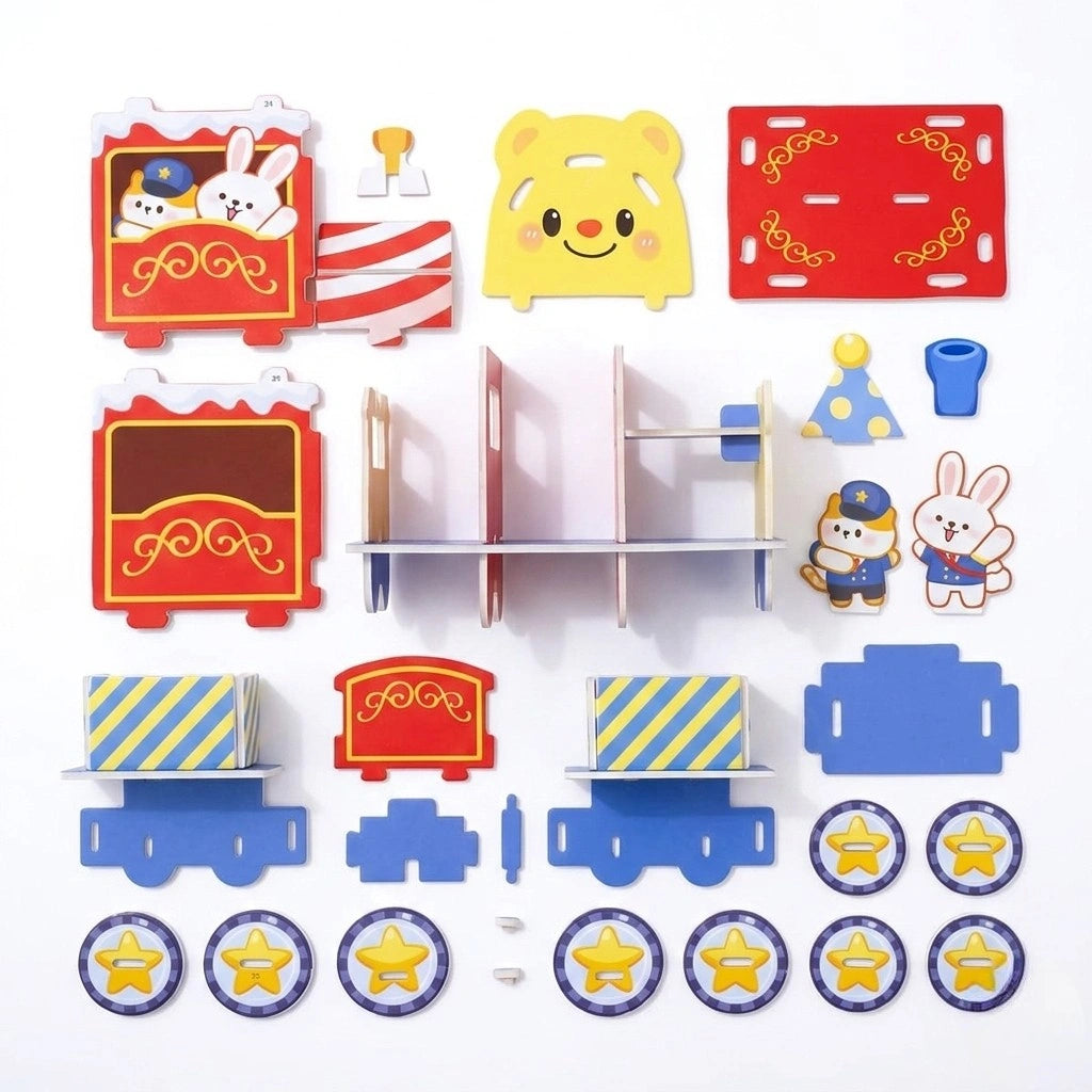 Magic Parade Train 3D Puzzle (1Pc) pieces shown in the picture.