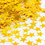 Golden Sparkling Stars for Art and Craft