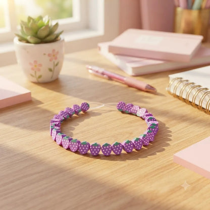 Miniature Polymer Clay Grapes (10pcs) used to create a colorful bracelet