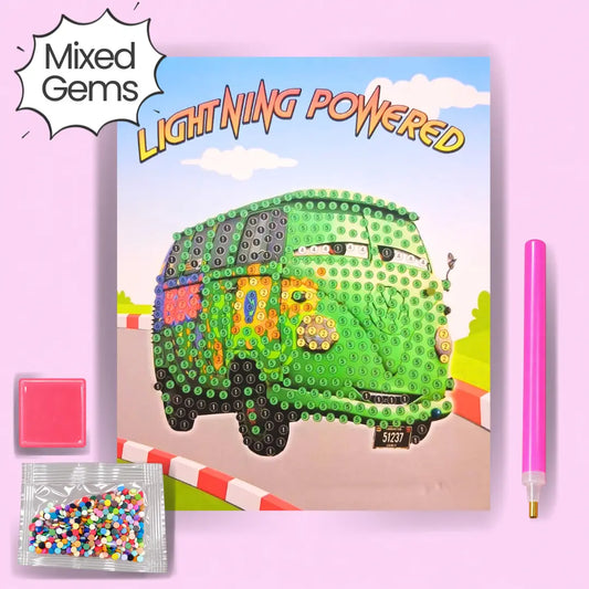 Green Van Diamond Painting Kit Assorted Gems (1pc)