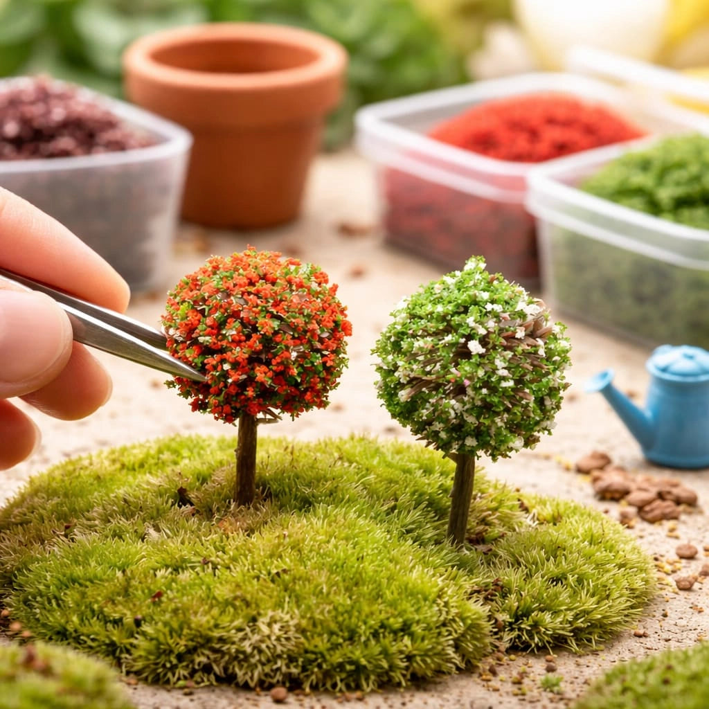 Two Miniature Trees Assorted used in  DIY crafting.