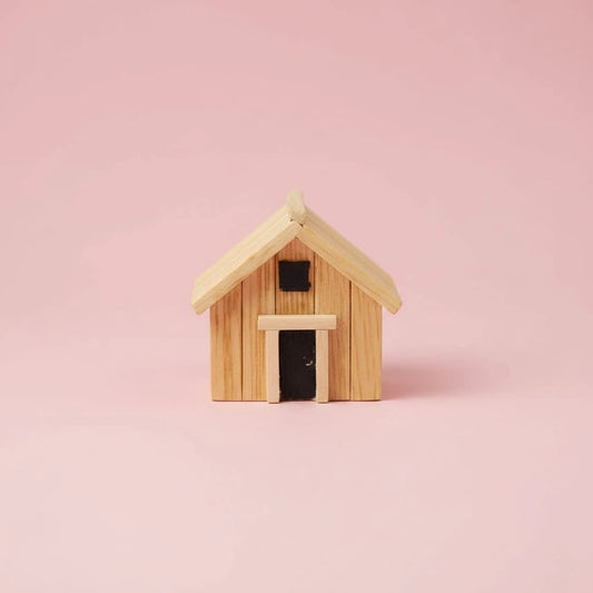 Miniature Hut Assorted (1pc) on the pink background.