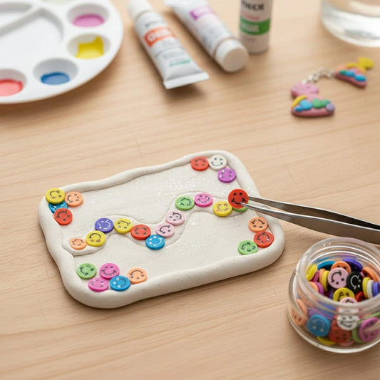 Miniature Polymer Clay Smiley (10pcs) used in crafting.