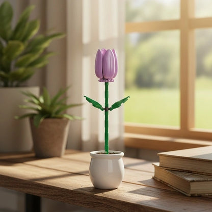Purple Tulip Flower Building Block (1Pc)