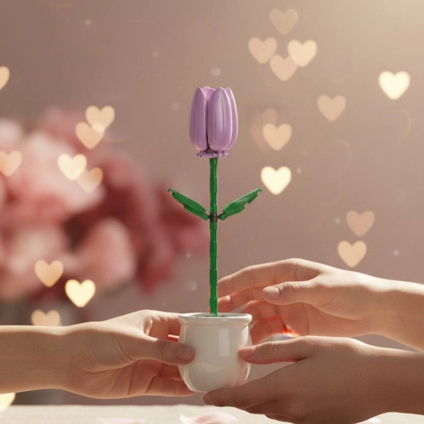 Purple Tulip Flower Building Block (1Pc)