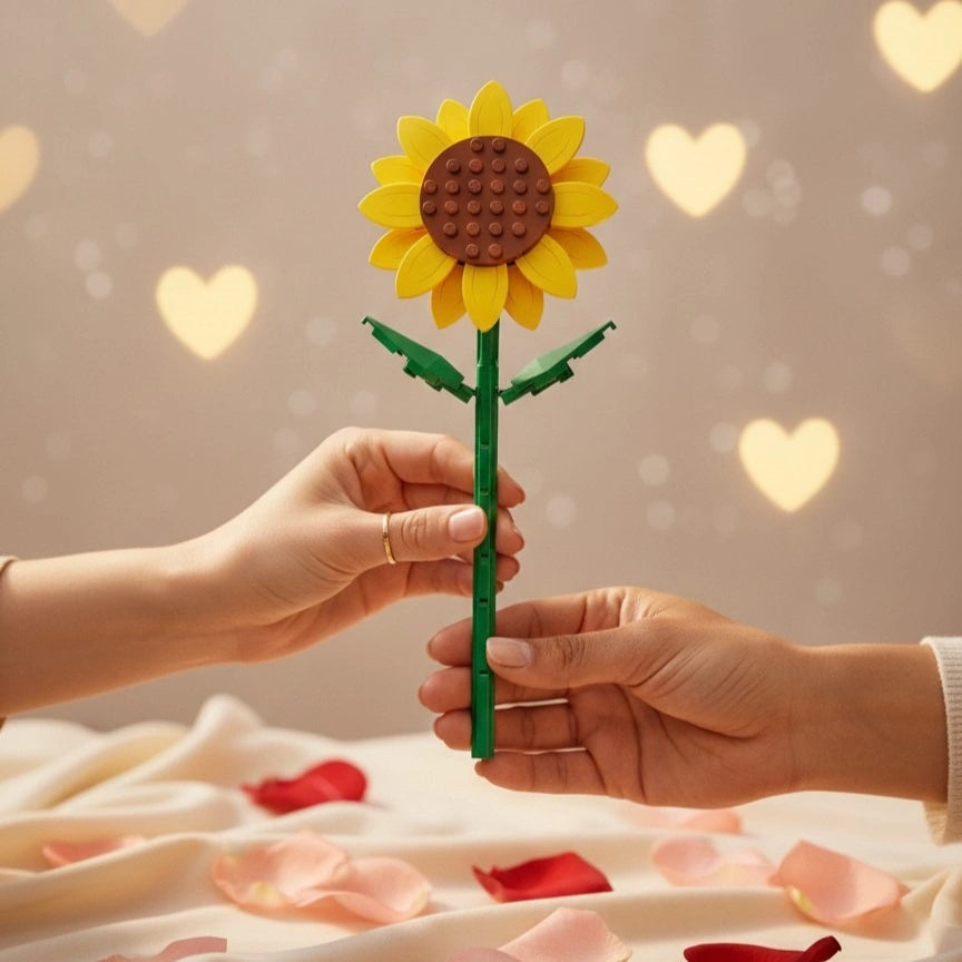 Sharing Sunflower Flower Building Block (1Pc) with your lovely partner.