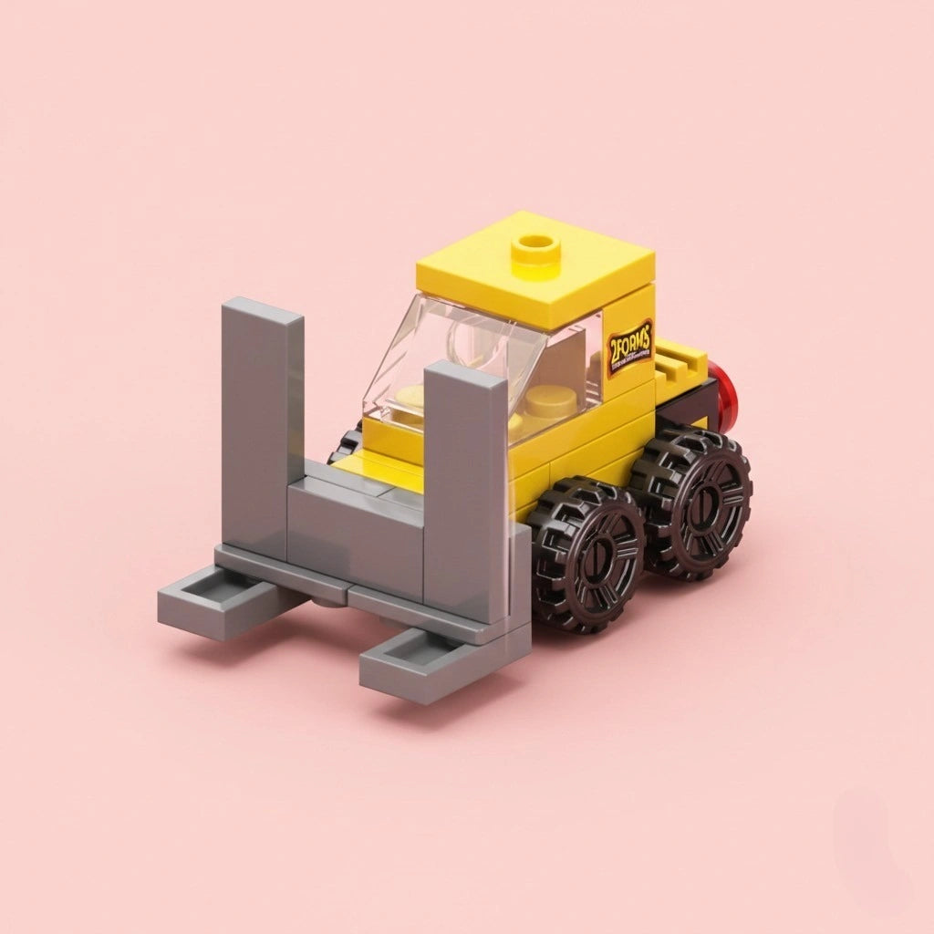 Forklift Building Block (1Pc) on the pink background.