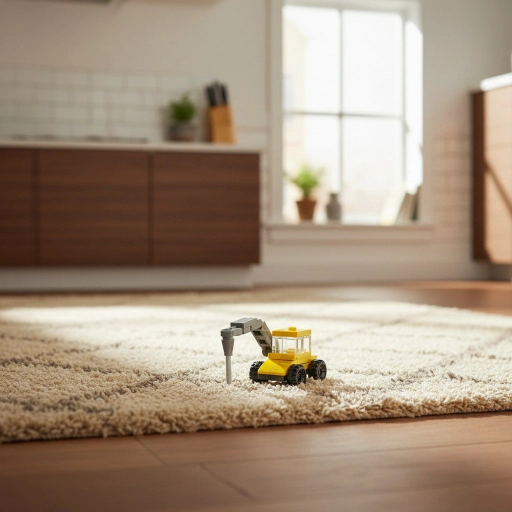 Drilling machine Building Block (1Pc) on the room floor.