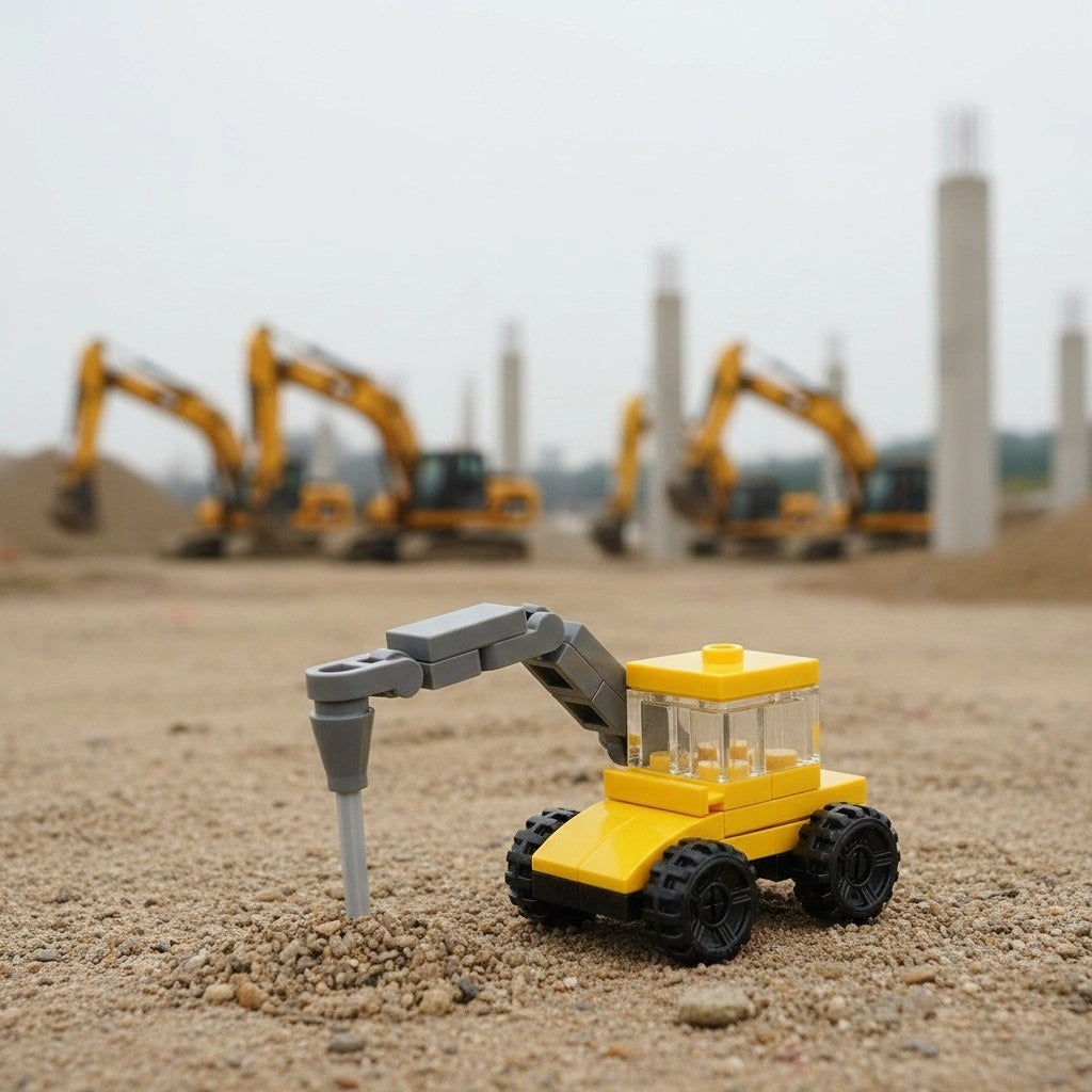 Drilling machine Building Block (1Pc) on the construction site.