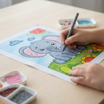 Playful Elephant Diamond Art Painting Kit (1Pc)