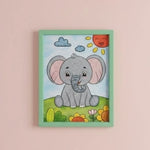 Playful Elephant Diamond Art Painting Kit (1Pc) on the pink background.