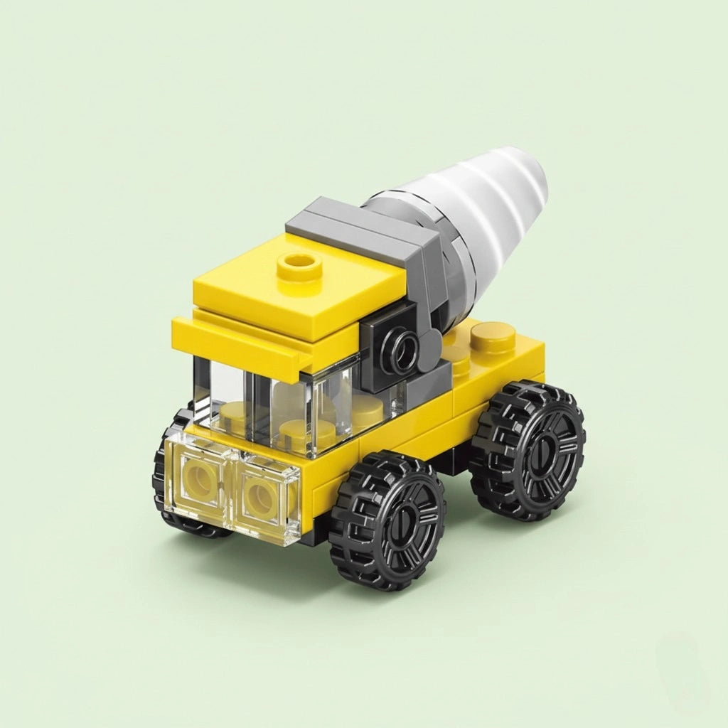 Concrete Mixer Building block (1Pc) on the light green background.