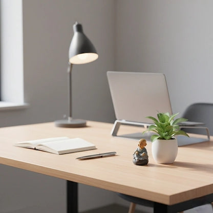Miniature Chinese Feng Shui Monks (1pc) on the desk.