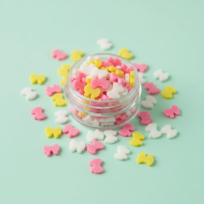 Miniature Polymer Clay Mixed Butterfly (10pcs) on the light background.