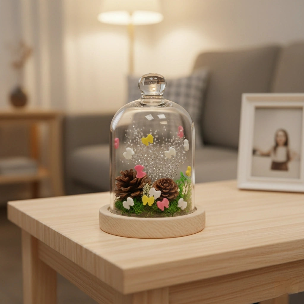 Miniature Polymer Clay Mixed Butterfly (10pcs) used in decoration of glass jar.