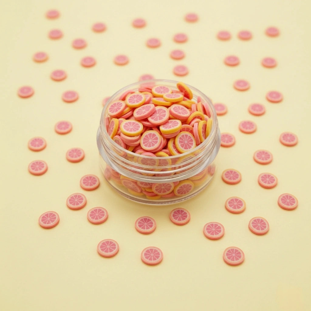 Miniature Polymer Clay Pink Orange (10pcs)