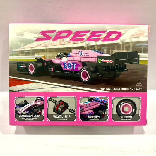 Pink Grand Prix Racer Vehicle Building Block (1Pc)