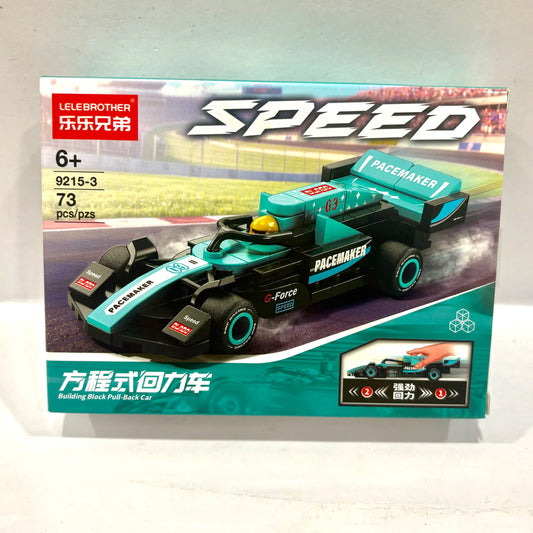 Aqua Grand Prix Racer Vehicle Building Block (1Pc)