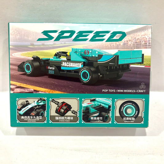 Aqua Grand Prix Racer Vehicle Building Block (1Pc)