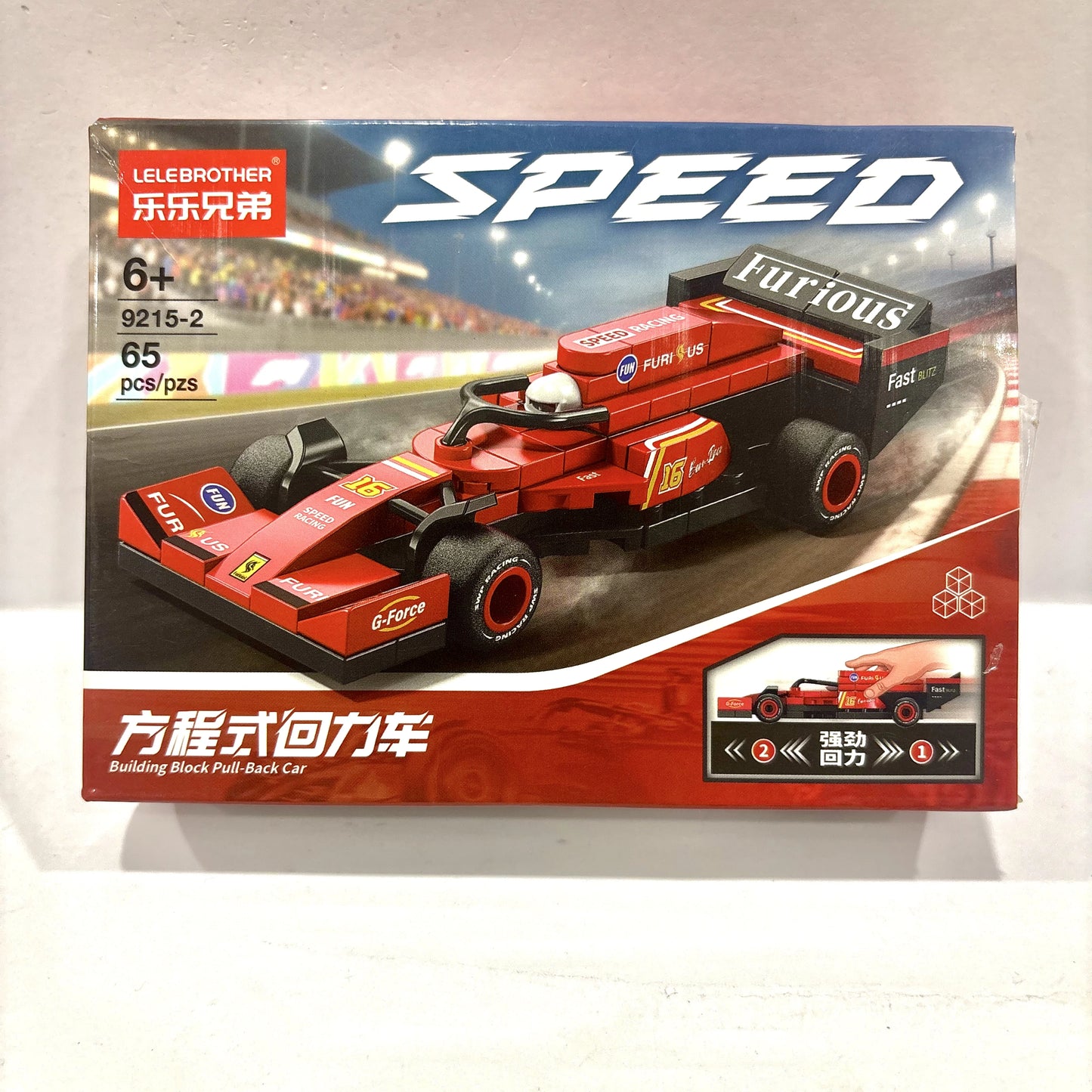 Red Grand Prix Car Vehicle Building Block (1Pc)