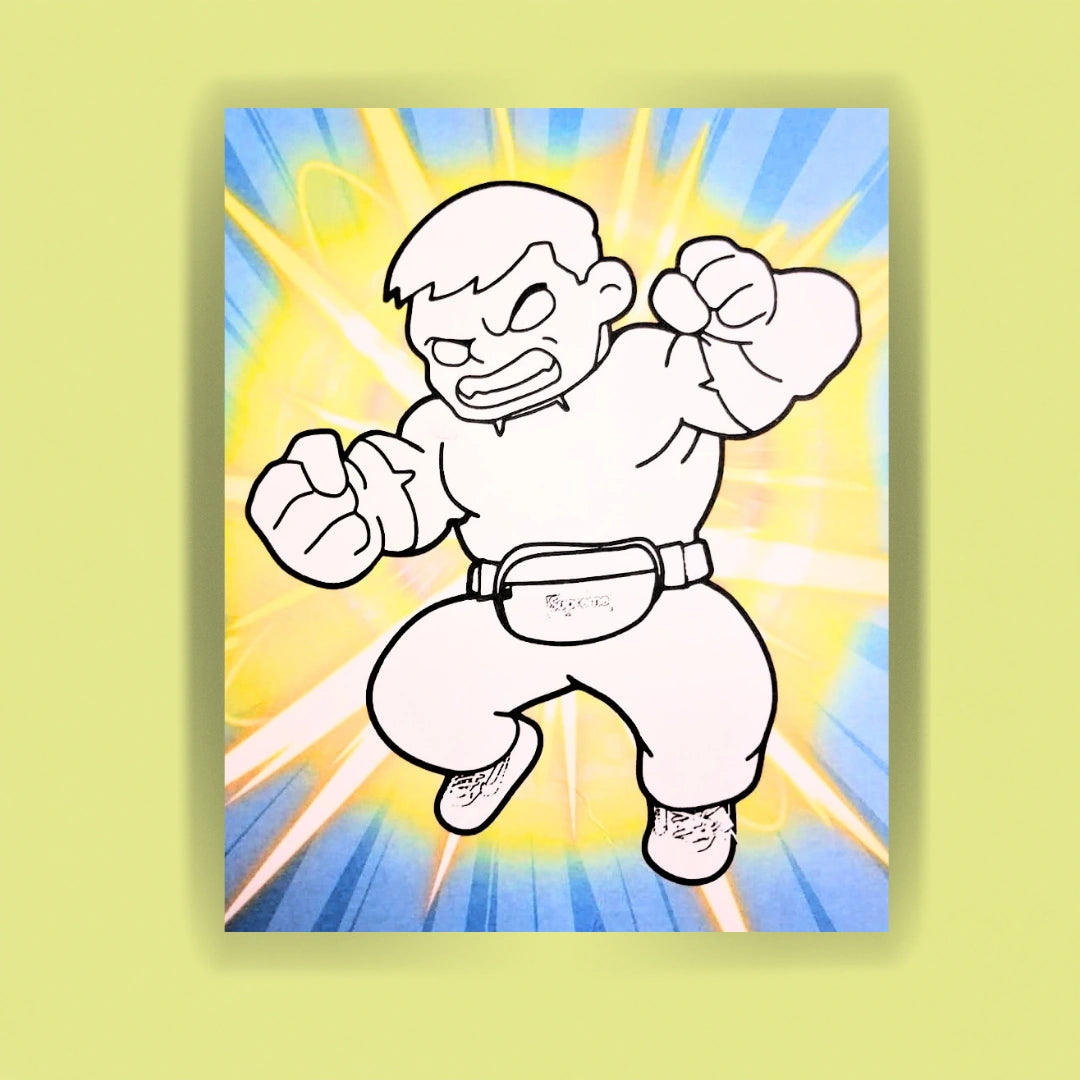 Incredible Hero Colouring Sheet (1pc)