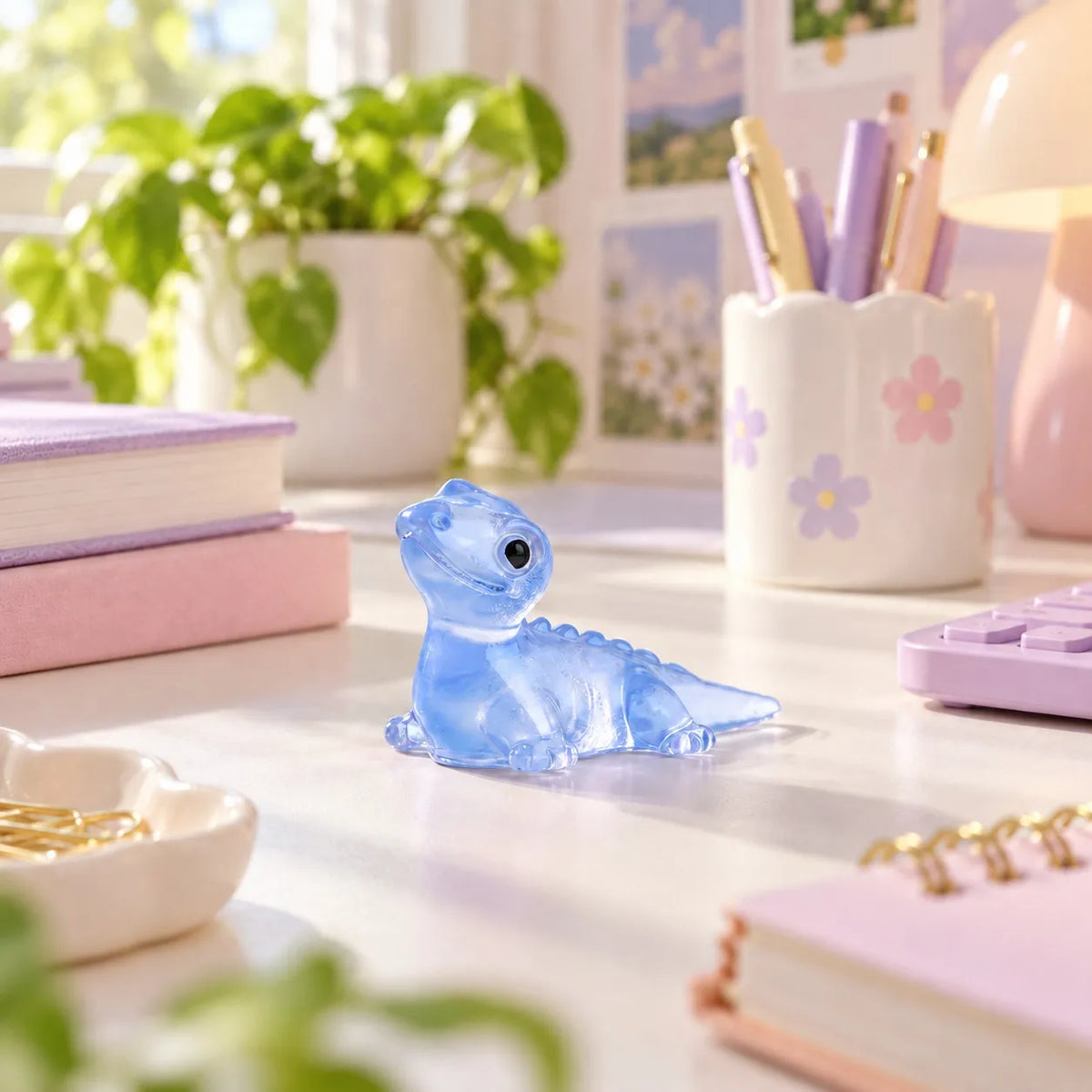 Miniature Glow Lizard Assorted (1pc) displayed on a desk near a window