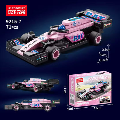 Pink Grand Prix Racer Vehicle Building Block (1Pc)