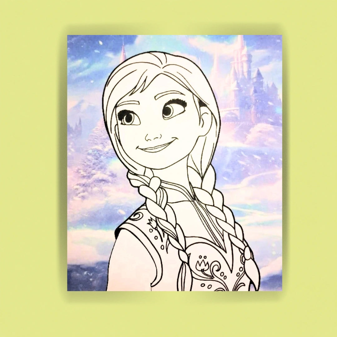 Snow Princess Colouring Sheet (1pc)